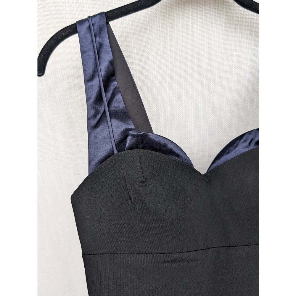 Victoria Beckham Dense Rib Trompe L'Oeil Fitted Dress Womens 4 Bodycon Midi NWT - Picture 4 of 15